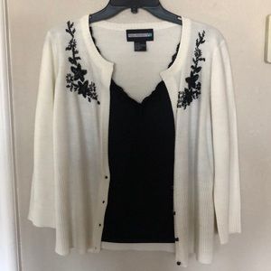 Cream and black sweater